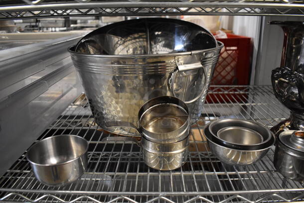 ALL ONE MONEY! Tier Lot of Various Items Including Poly Bins, Metal Ice Buckets and Poly Bowl - Image 3 of 5
