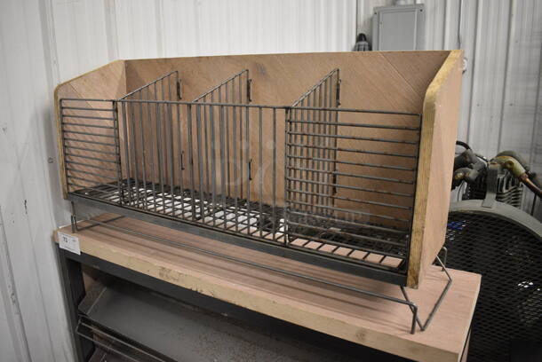 Wood Pattern and Metal Shelving Unit. 43x15x59 - Image 2 of 5