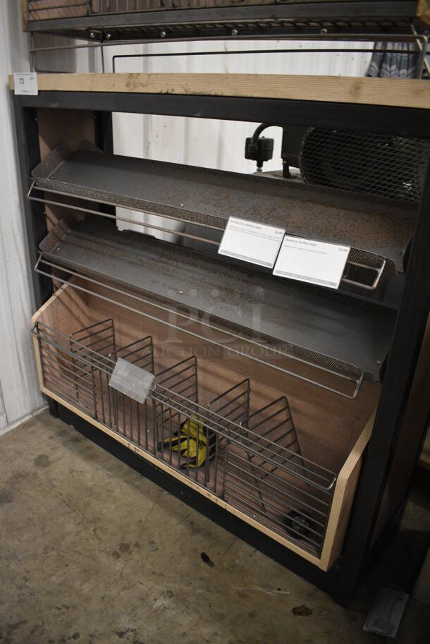 Wood Pattern and Metal Shelving Unit. 43x15x59 - Image 3 of 5