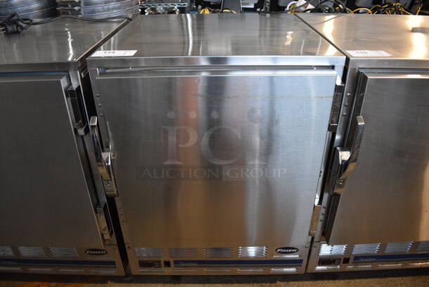 Follett Model REF5 Symphony Stainless Steel Commercial Single Door Undercounter Cooler w/ Poly Coated Racks. 115 Volts, 1 Phase. 24x28x34. Tested and Powers On But Does Not Get Cold