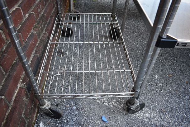 Chrome Finish 2 Tier Cart on Commercial Casters. 18x35x40 - Image 4 of 4