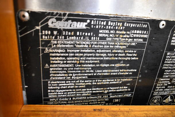 Centaur ABMG36 Stainless Steel Commercial Countertop Natural Gas Powered Flat Top Griddle.  - Image 4 of 4