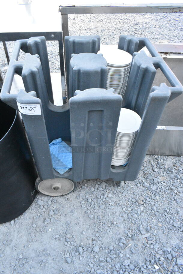 Cambro Gray Poly Dish Caddy w/ Contents.  - Image 3 of 5