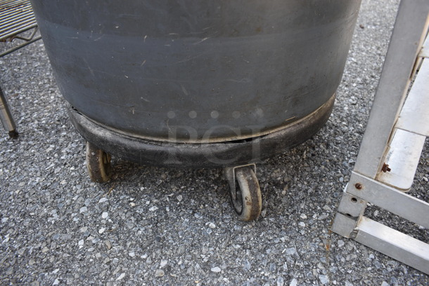 Gray Poly Trash Can on Dolly. 26x24x33 - Image 4 of 4