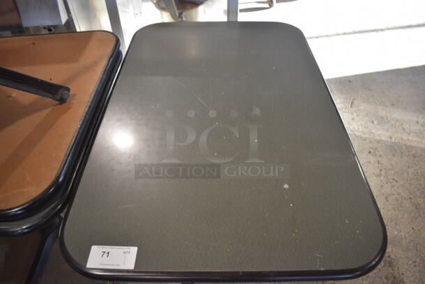 Gray Table on Black Metal Table Base. 30x48x30 - Image 2 of 5