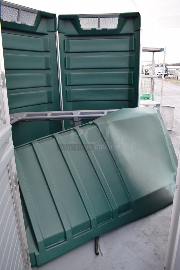 BRAND NEW SCRATCH AND DENT! PolyJohn SA1-1003 We'll Care III Evergreen Wheelchair Accessible Portable Restroom. 96x84x92 - Image 8 of 8