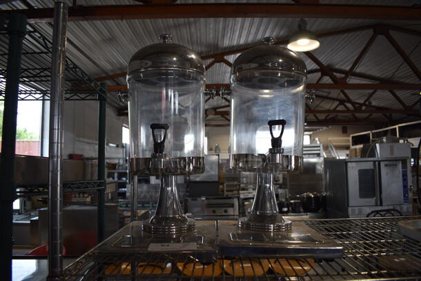 2 Clear Poly Beverage Holder Dispensers w/ Metal Drip Trays and Lids. 10x14x22. 2 Times Your Bid! - Image 4 of 4