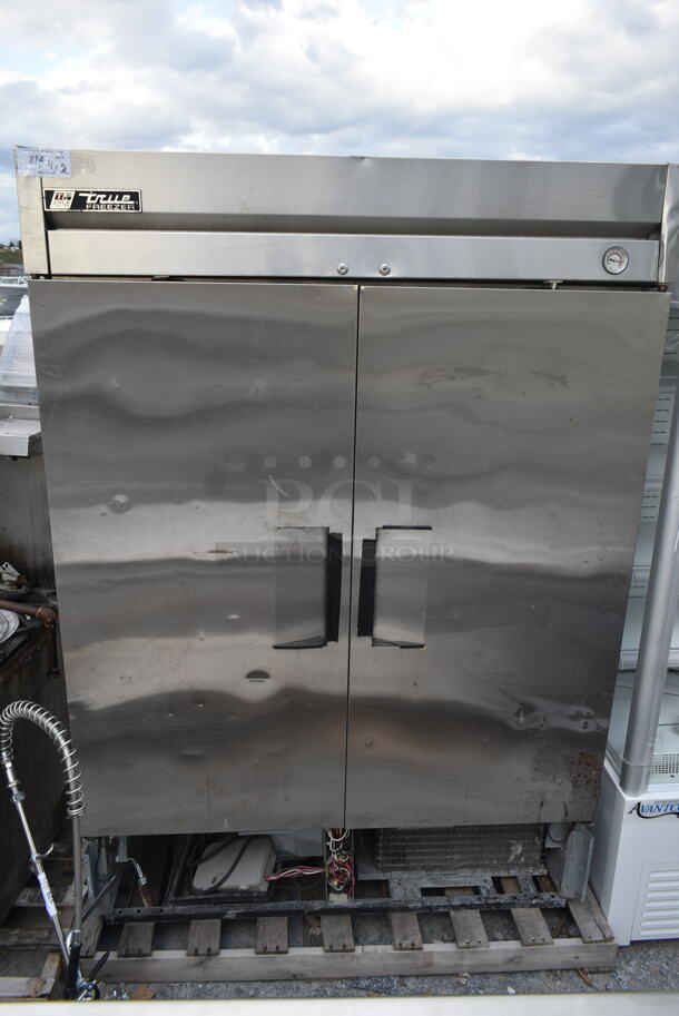 True T-49F Stainless Steel Commercial 2 Door Reach In Freezer. 115 Volts, 1 Phase. 