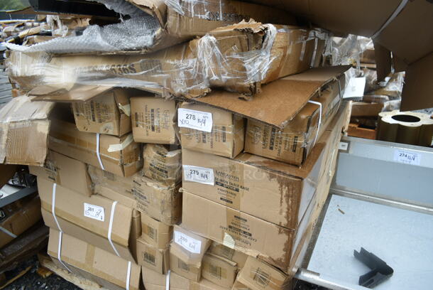 10 BRAND NEW SCRATCH AND DENT! Lancaster Table & Seating 164TB5222 5" x 22" Straight Cast Iron Table Base Plate. 10 Times Your Bid! May Be Missing Pieces.  - Image 2 of 12