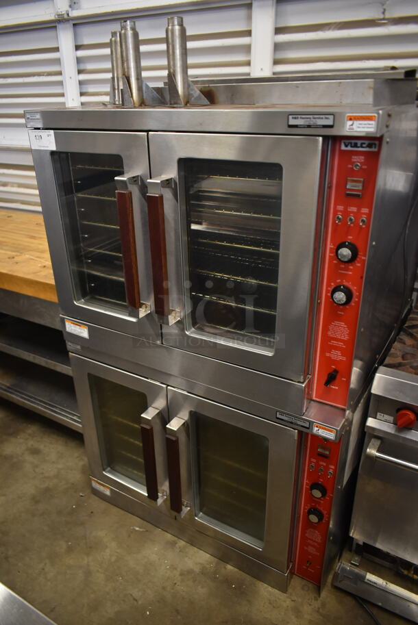 2 Vulcan Stainless Steel Commercial Natural Gas Powered Full Size Convection Oven w/ View Through Doors, Metal Oven Racks and Thermostatic Controls. 2 Times Your Bid! - Image 1 of 5
