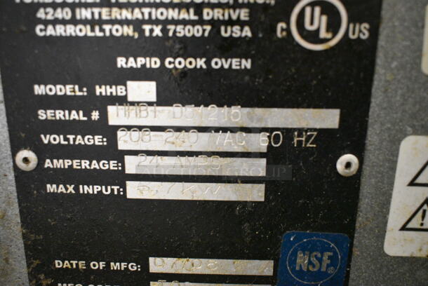 Turbochef HHB Stainless Steel Commercial Countertop Electric Powered High H Batch Rapid Cook Oven. 208/240 Volts.
 - Image 3 of 3