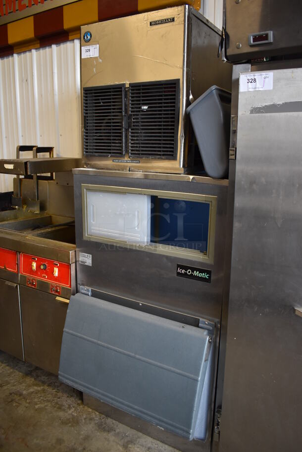 Hoshizaki F-1001MRH Stainless Steel Commercial Ice Head on Ice O Matic 6700-30 Stainless Steel Ice Bin. 30x38x78 - Image 3 of 7