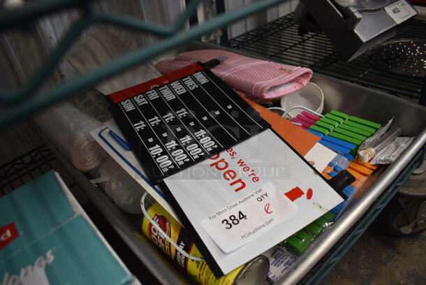ALL ONE MONEY! Lot of Various Items Including Clothespins and Oven Mitts in Metal Bin! - Image 4 of 4