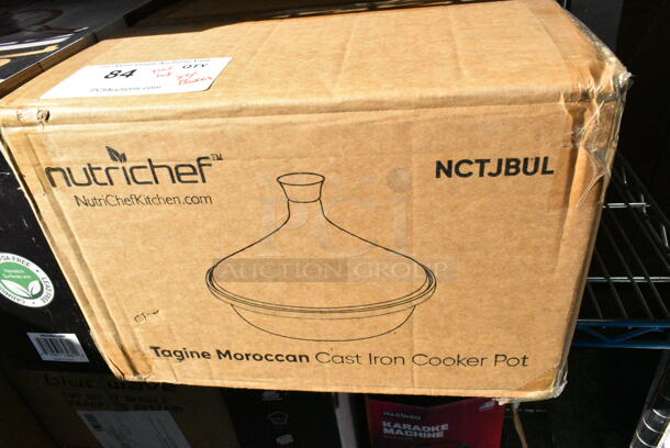 4 Various Items Including NutriChef NCGLBU Containers, NutriChef NCTJBUL Tagine Moroccan Gast Iron Cooker Pot, NutriChef NCCWA13BR Pots and Pan Set, Karaoke Machine. 4 Times Your Bid!  - Image 4 of 9