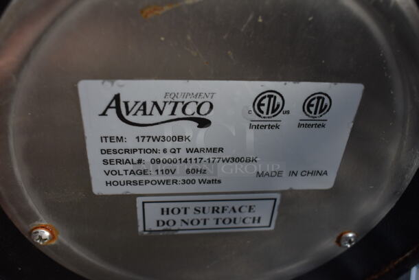 Avantco Model 177W300BK Stainless Steel Commercial Countertop Soup Kettle Food Warmer. 110 Volts, 1 Phase. 10x11x14. Tested and Working! - Image 5 of 6