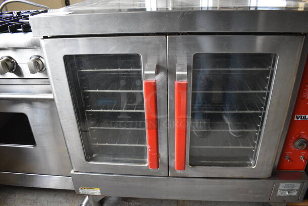 Vulcan Stainless Steel Commercial Electric Powered Full Size Convection Oven w/ View Through Doors, Metal Oven Racks and Thermostatic Controls on Commercial Casters. 208-240 Volts, 1 Phase. 40x31x40 - Image 2 of 5