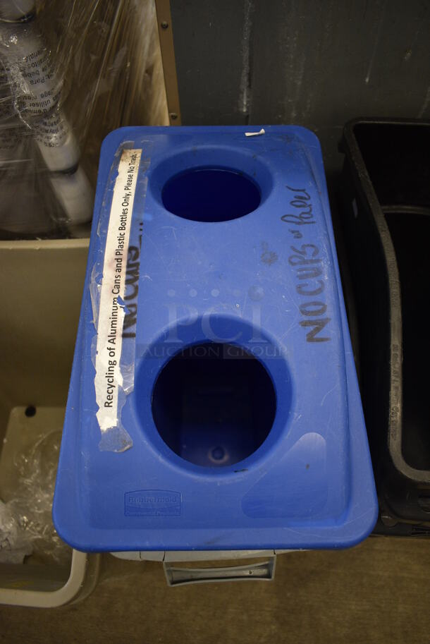 2 Poly Slim Jim Trash Cans. 11x20x30. 2 Times Your Bid! - Image 2 of 3