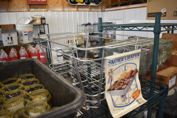 ALL ONE MONEY! Tier Lot of Various Items Including Blue Poly Bin, Chafing Dish Frames and Tea Light Holders - Image 4 of 5