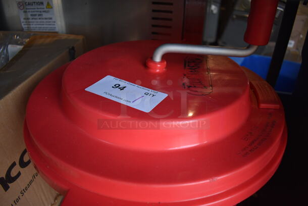 Chef Master Red Poly Lettuce Spinner Salad Spinner. 19x17x22 - Image 3 of 6