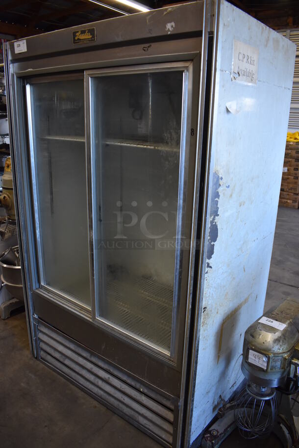 Leader Metal Commercial 2 Door Reach In Cooler Merchandiser w/ Poly Coated Racks. 115 Volts, 1 Phase. 48x31x74.5. Tested and Powers On But Temps at 51 Degrees - Image 2 of 5