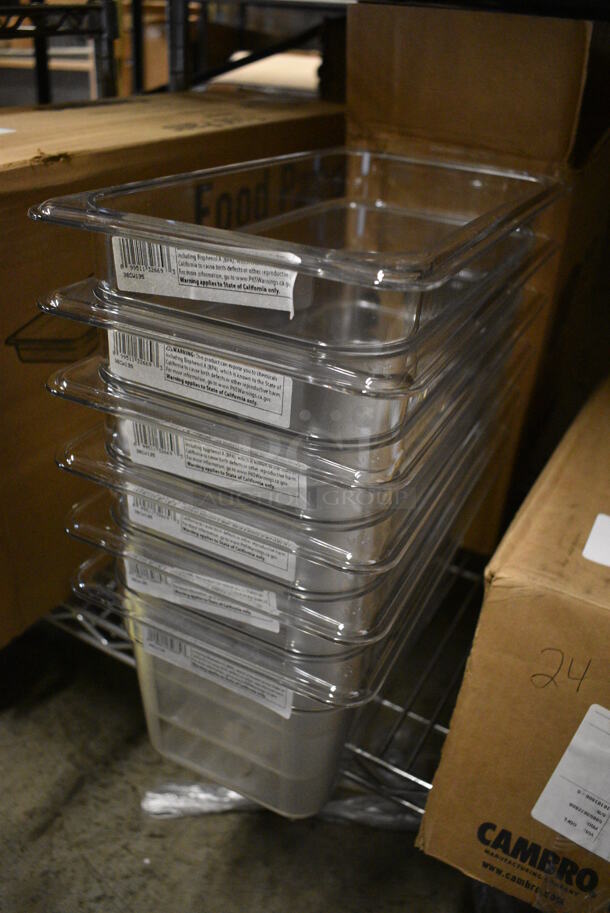 ALL ONE MONEY! Lot of 6 BRAND NEW IN BOX! Cambro Clear Poly 1/3 Size Drop In Bins! 1/3x6 - Image 2 of 4