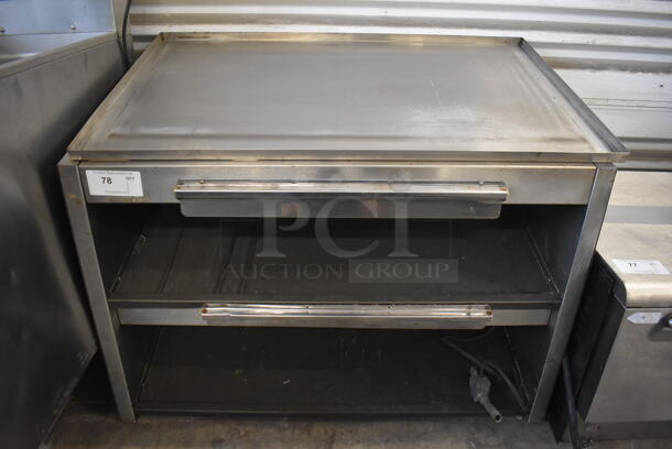 Stainless Steel Commercial Countertop 2 Tier Warming Display Case Merchandiser. 41x26x31. Cannot Test Due To Missing Power Cord