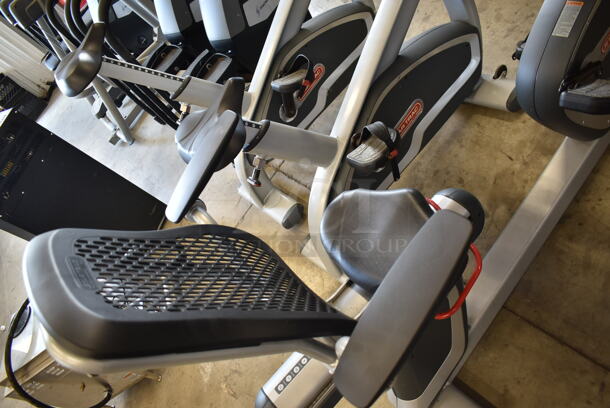 Star Trac Metal Commercial Floor Style Stationary Exercise Bicycle w/ Monitor and Heart Rate Handle Grip Monitors. Tested and Working! - Image 4 of 4