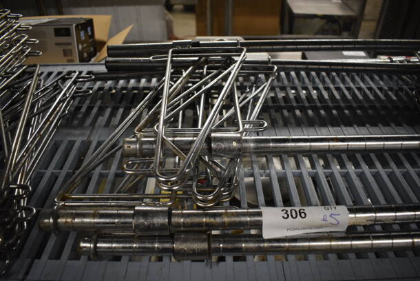 ALL ONE MONEY! Lot of 5 Chrome Finish Poles w/ 2 Brackets Each. 1.5x17x34 - Image 2 of 4