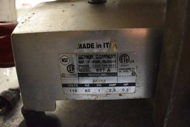Berkel 827A Stainless Steel Commercial Countertop Meat Slicer w/ Blade Sharpener. 115 Volts, 1 Phase. 24x19x18. Item Was in Working Condition on Last Day of Business. (kitchen) - Image 3 of 6