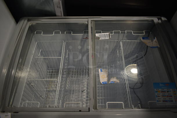 Metal Commercial Chest Freezer Merchandiser w/ Poly Coated Baskets on Commercial Casters. Tested and Working! - Image 2 of 5