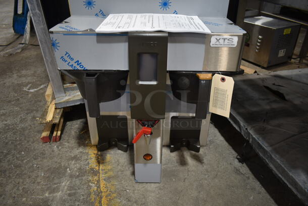 BRAND NEW SCRATCH AND DENT! Fetco CBS-2132-XTS E213251 XTS Series Stainless Steel Commercial Countertop Double Automatic Coffee Brewer w/ Hot Water Dispenser and 2 Metal Brew Baskets. Does Not Come w/ Servers. 200-240 Volts, 1 Phase.  - Image 4 of 10