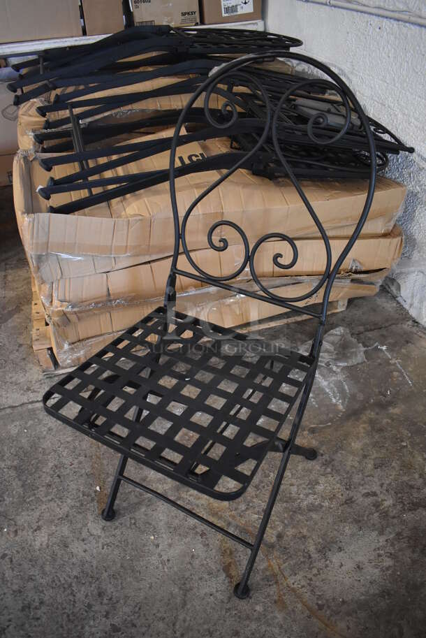 PALLET LOT OF 28 BRAND NEW! Black Metal Mesh Patio Chairs. 15.5x19x35. 28 Times Your Bid! - Image 2 of 5