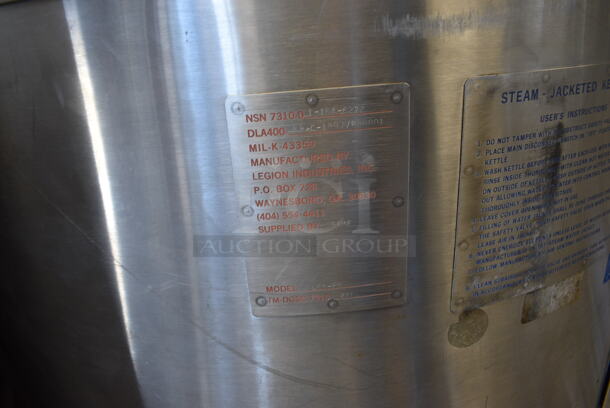 Legion Model LFC-20 Stainless Steel Commercial Floor Style Electric Powered Steam Jacketed Steam Kettle. 380 Volts, 3 Phase. 31x33x38 - Image 8 of 8