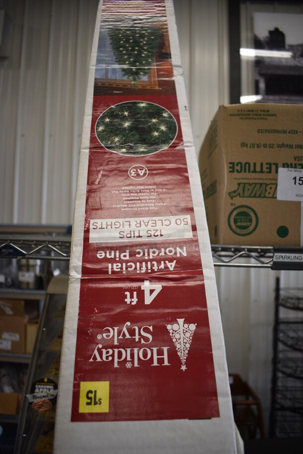 ALL ONE MONEY! Lot of 3 Boxes of Christmas Decorations Including Christmas Tree and Garland! - Image 2 of 4