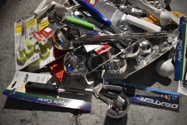 ALL ONE MONEY! Crate of Various BRAND NEW Items Including Tongs, Ladles, Scissors and Hollowick Liquid Candles - Image 2 of 7