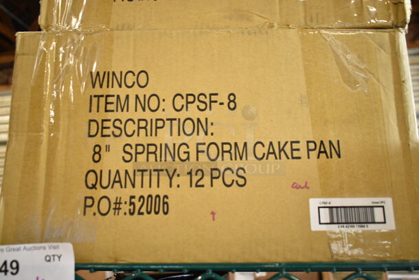 Tier Lot of BRAND NEW SCRATCH AND DENT! Items Including 2 Box of 12 Winco CPSF-8 8" x 3" Light Tin Springform Cake Pan and Metal Pan - Image 4 of 4