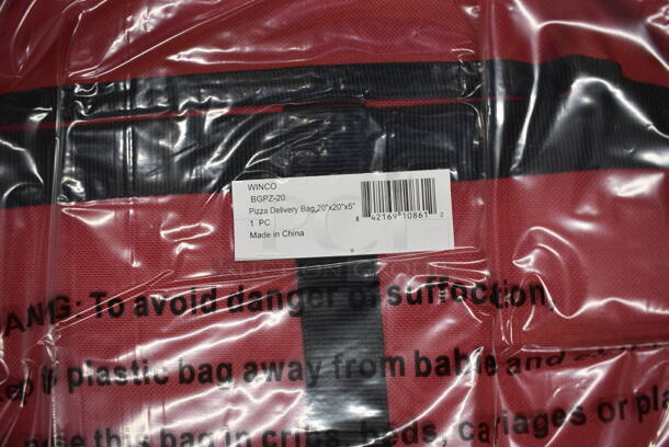 24 BRAND NEW IN BOX! Winware Model BGPZ-20 Red Insulated Pizza Delivery Hot Food Bags. 20x20x5. 24 Times Your Bid! - Image 2 of 4