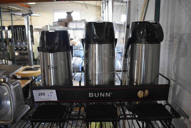 Bunn Black Metal Countertop Air Pot Stand w/ 3 Air Pots. 23x13x16 - Image 1 of 6