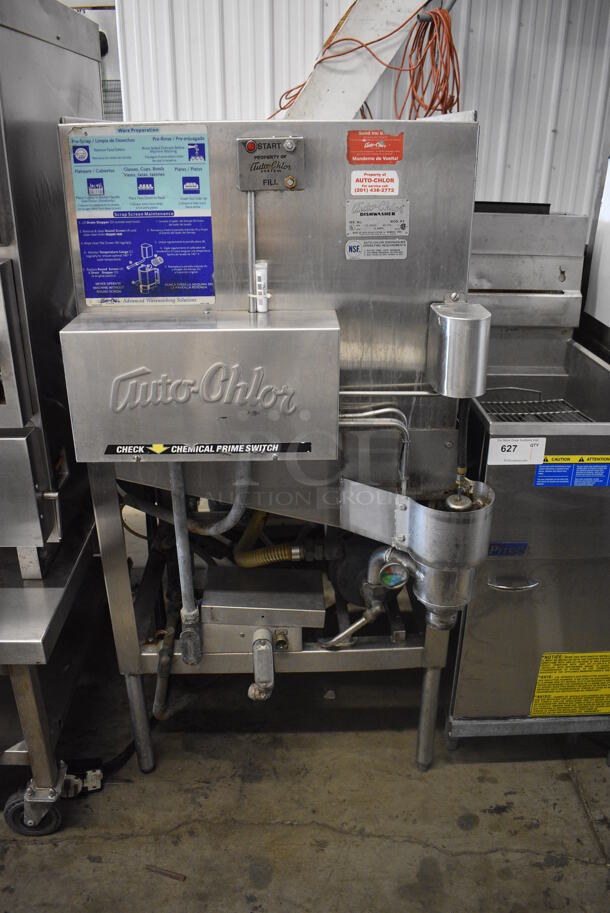 Auto-Chlor Model A4 Stainless Steel Commercial Straight Pass Through Dishwasher. 115 Volts, 1 Phase. 26x34x54