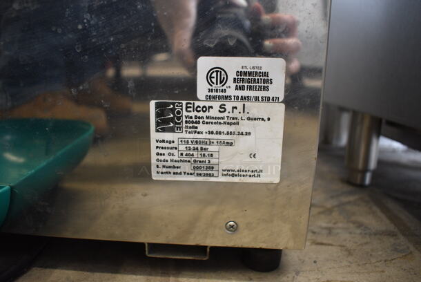 Elcor Model Grani 3 Stainless Steel Commercial Countertop 3 Hopper Slushie Machine w/ 1 Drip Tray. 115 Volts, 1 Phase. 20x22x32. Tested and Powers On But Does Not Get Cold. - Image 6 of 6