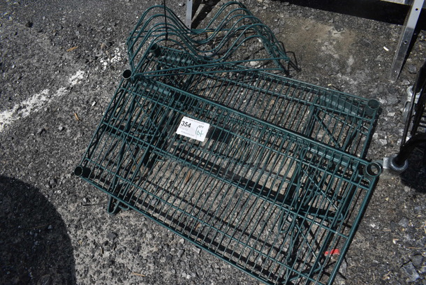 ALL ONE MONEY! Lot of Various Green Coated Pieces Including 2 Shelves. Includes 30x14x1.5 - Image 2 of 3