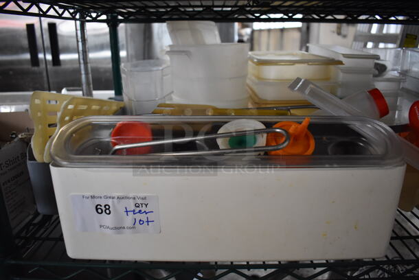 ALL ONE MONEY! Tier Lot of Various Items Including Poly Bins and Condiment Bottles - Image 2 of 5