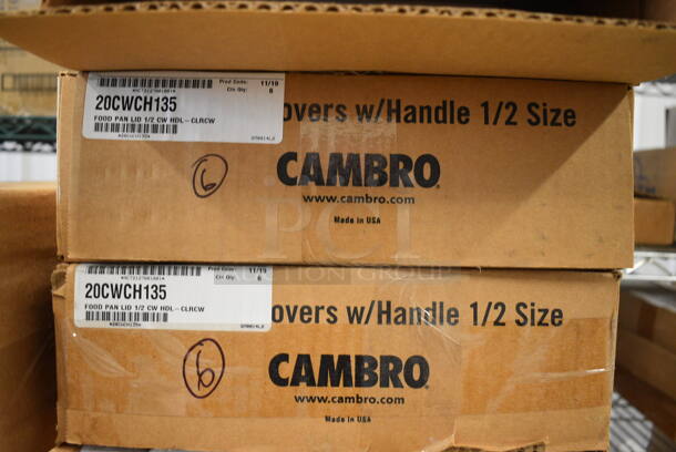 ALL ONE MONEY! Lot of 54 BRAND NEW IN BOX! Cambro Clear Poly 1/2 Size Drop In Bin Lids - Image 3 of 3