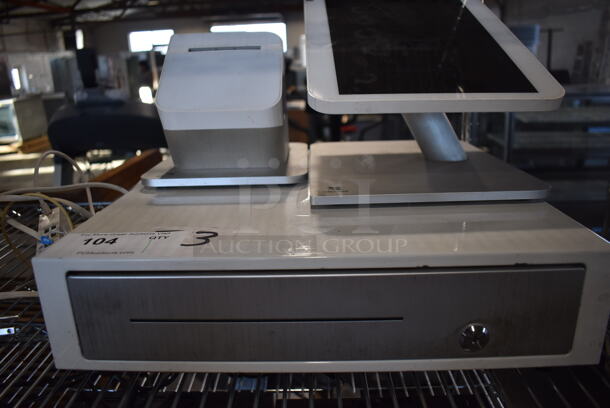 ALL ONE MONEY! Lot of Clover C500 14" POS Monitor, Clover P550 Metal Countertop Receipt Printer and Clover Metal Cash Drawer. - Image 4 of 6