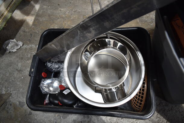 ALL ONE MONEY! Lot of Various Items Including Utensils, Metal Bowl, Pitcher Lids and Poly Bins.  - Image 4 of 6