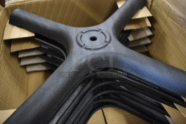 6 BRAND NEW IN BOX! Black Metal Table Base Cross Feet. 21x21x2. 6 Times Your Bid! - Image 3 of 4