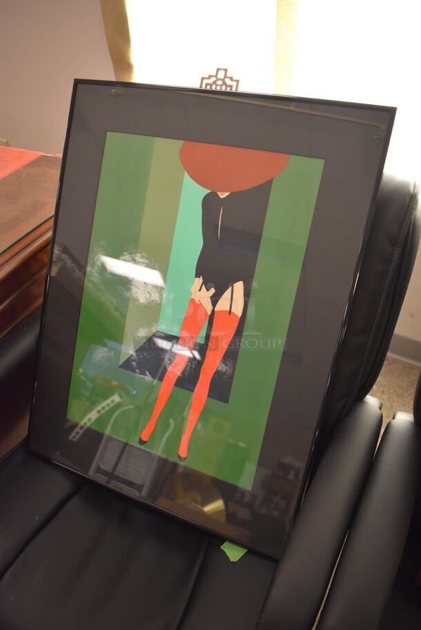 2 Framed Pictures of Lady Putting on Garters and Birds in Tree. 19x1x28.5, 18x1x27. 2 Times Your Bid! - Image 2 of 6