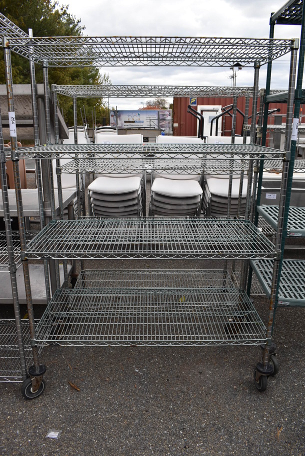 Metro Chrome Finish 4 Tier Wire Shelving Unit on Commercial Casters. BUYER MUST DISMANTLE. PCI CANNOT DISMANTLE FOR SHIPPING. PLEASE CONSIDER FREIGHT CHARGES. 48x24x68 - Image 1 of 4