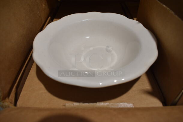 36 BRAND NEW IN BOX! White Ceramic Bowls. 6.5x6.5x2. 36 Times Your Bid!