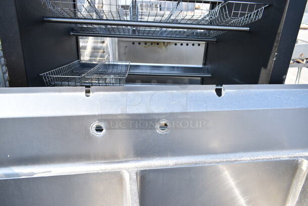 Stainless Steel 3 Bay Sink w/ 2 Faucet and 2 Sets of Handles.  - Image 5 of 9